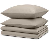 Blumtal Literie 2x 135x200cm + 2x taies d'oreiller 40x80cm - Microfibre Bed Sheets 135x200cm - Set de 4 draps de lit Taupe