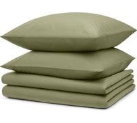 Blumtal Literie 2x 135x200cm + 2x taies d'oreiller 40x80cm - Microfibre Bed Sheets 135x200cm - Set de 4 draps de lit vert clair