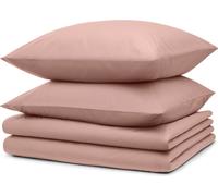Blumtal literie 2x 135x200cm + 2x taies d'oreiller 80x80cm - Microfibre Bed Sheets 135x200cm - 4 paires de draps rose