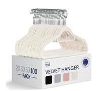 Blumtal Lot 100 cintres velours antidérapants rotatifs 360° manteaux, costumes, chemises, pantalons Ivoire