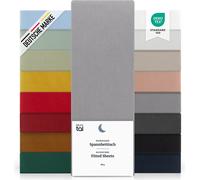 Blumtal Lot de 2 draps-housses en microfibre 150x200cm - Drap gris