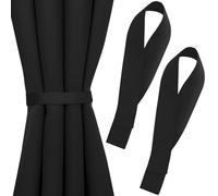 Blumtal Lot de 2 embrasse pour rideaux - Embrasse rideau pour rideau occultant - Attache rideau pour rideau cuisine et rideaux salon - Embrasses à rideaux occultant - Embrasse rideaux en tissu en Noir