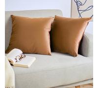 Blumtal Lot de 2 Housse de Coussin en Velours - Taie d'oreiller 30x50 Velours Doux - Housses de Coussin Fermeture Zip Cachée, pour Coussins de canapé et Coussins décoratifs, Lavable - Marron Clair