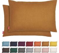Blumtal Lot de 2 Housses de coussin 40x60 cm Chenille - Coussin de canapé douillet avec fermeture éclair cachée, certifié Oekotex, coussin décoratif doux, Pumpkin Spice - Marron