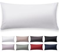 Blumtal Lot de 2 Premium Mako Satin Coton Taie d'oreiller 80x80 cm - Taie d'oreiller super douce 80x80, avec aspect brillant noble et fermetures éclair de même couleur, housse de coussin, blanc