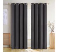 Blumtal - Lot de 2 Rideaux Occultants - Rideau Thermique Isolant Anti Froid - Rideau Occultant avec Œillets - Rideau Fenetre pour Toutes Les Saisons, 117 x 138 cm, Anthracite