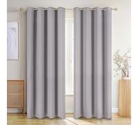 Blumtal - Lot de 2 Rideaux Occultants - Rideau Thermique Isolant Anti Froid - Rideau Occultant avec Œillets - Rideau Fenetre pour Toutes Les Saisons, 140 x 175 cm, Gris