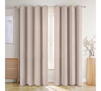 Blumtal - Lot de 2 Rideaux Occultants - Rideau Thermique Isolant Anti Froid - Rideau Occultant avec Œillets - Rideau Fenetre, 140 x 145 cm, Taupe