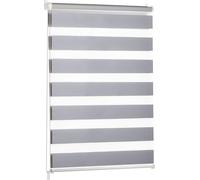 Blumtal Lot de 2 stores doubles 75 x 130 - 155cm - store à enroulement Klemmfix, stores pour fenêtres sans percer, store à enroulement pour fenêtres & portes, gris clair