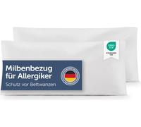Blumtal Lot de 2 taies d'oreiller anti-acariens pour personnes allergiques - taie d'oreiller 30x50 cm - protection anti-acariens Encasing, lavable
