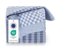 Blumtal - Lot de 20 Torchons De Cuisine Coton Vaisselle De Qualité Supérieure - Torchon Cuisine 100% Coton - Certifié Oeko-TEX® - Torchon Vaisselle à Carreaux Bleus - 50 x 70 cm