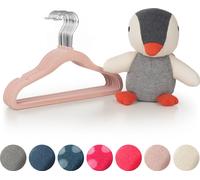 Blumtal Lot de 50 cintres pour enfants recouverts de velours - cintres pour enfants peu encombrants, cintres bébé en velours pour les vêtements d'enfants et de bébés, pivotant à 360°, rose poudré
