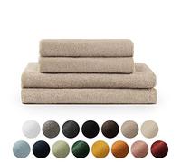 Blumtal - Lot Serviette De Toilette - 2 Serviettes De Bain 70x140-2 Essuie-Mains 50x100 - Doux Et Absorbant - 100% Coton - Certifié Oeko-TEX® - Taupe