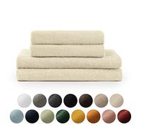 Blumtal - Lot Serviette De Toilette - 2 Serviettes De Bain 70x140-2 Essuie-Mains 50x100 - Doux Et Absorbant - 100% Coton - Certifié Oeko-TEX® - Sable