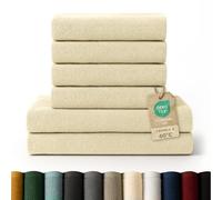 Blumtal - Lot Serviette De Toilette - 2 Serviettes De Bain 70x140-4 Essuie-Mains 50x100 - Doux Et Absorbant - 100% Coton - Certifié Oeko-TEX® - Sable