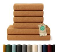 Blumtal - Lot Serviette De Toilette - 2 Serviettes De Bain 70x140-4 Essuie-Mains 50x100 - Doux Et Absorbant - 100% Coton - Certifié Oeko-TEX® - Orange Citrouille
