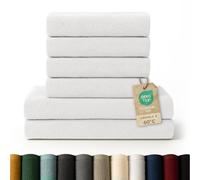 Blumtal - Lot Serviette De Toilette - 2 Serviettes De Bain 70x140-4 Essuie-Mains 50x100 - Doux Et Absorbant - 100% Coton - Certifié Oeko-TEX® - Blanc