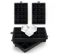 Blumtal Moules à Glaçons en Silicone 2x24 - Bac à Glaçons avec Couvercle - Moule à Glaçons en Silicone pour Glaçons de 2,6 cm - 2 x Moules à Glaçons en Taille M sans BPA 2x - Noir bleu & Noir bleu