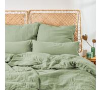 Blumtal Mousseline, linge de lit 135x200 cm, par 4 - 2x housse de couette 135 x 200 + 2x taies d'oreiller 80x80 Vert