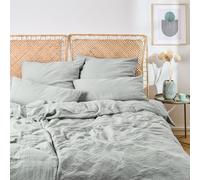 Blumtal Mousseline, linge de lit 135x200 cm, par 4 - 2x housse de couette 135 x 200 + 2x taies d'oreiller 80x80 bleu