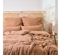 Blumtal Mousseline, linge de lit 135x200 cm, par 4 - 2x housse de couette 135 x 200 + 2x taies d'oreiller 80x80 cuivre