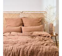 Blumtal mousseline linge de lit 200x220 cm - housse de couette 200x220 + 2x taies d'oreiller 40x80 cuivre