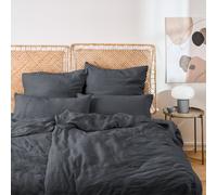 Blumtal Mousseline, parure de lit 135x200 cm, lot de 4, anthracite