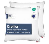 Blumtal - Oreiller 100% Microfibre - Coussin Anti-Allergie - Volume 950g Ajustable - Lavable - Tailles Et Lots Différents (80 x 80 (Lot de 2))