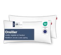 Blumtal - Oreiller 100% Microfibre - Coussin Anti-Allergie - Volume 950g Ajustable - Lavable - Tailles Et Lots Différents (40 x 80 (Lot de 2))