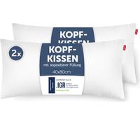 Blumtal Oreiller 40x80 cm Set de 2 - Oreiller cervical avec remplissage adaptable - 100% microfibres & - Bon