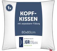 Blumtal oreiller 80x80 cm - oreiller ergonomique pour la nuque - adaptable, doux, lavable, microfibre - idéal pour les personnes allergiques & dormant sur le côté