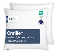 Blumtal Oreiller - UNO : 80 x 80 cm, sans Piping, Lot de 2