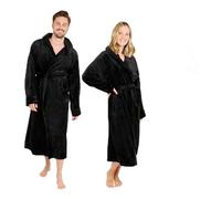 Blumtal Pape de bain femmes et hommes - peignoir de bain en polaire doux et moelleux avec capuche & poches avant pratiques, certifié Oeko-TEX®, taille XXL, couleur noir