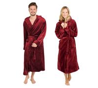 Blumtal Papeignoir femme et homme - peignoir polaire doux et moelleux avec capuche & poches avant pratiques, certifié Oeko-TEX®, taille XS, couleur blanc cassé - Rouge Foncé