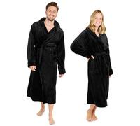 Blumtal Papeignoir femme et homme - peignoir polaire doux et moelleux avec capuche & poches avant pratiques, certifié Oeko-TEX®, taille XS, couleur blanc cassé - Noir