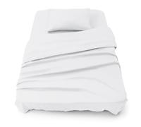 Blumtal - Parure De Lit 90x190 en Microfibre - 3 Pièces - Drap Housse 90x190 + Drap Plat 1 Personne (160x275) + 2 Taies d'oreiller 50x80 - Blanc