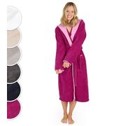 Blumtal Peignoir de Bain Femme, Sortie de Bain Femme Doux et Moelleux Coton avec Capuche doublée et Velours éponge, certifié Oeko-TEX®, Taille XL, Fuchsia et Rose