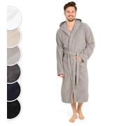 Blumtal peignoir de bain pour homme - taille S - peignoir homme doux et moelleux - robe de chambre 100% coton certifiée Oeko-Tex - peignoir de bain doublé avec capuche et tissu éponge velours - gris