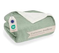 Blumtal Plaid 230 x 270 - Plaid Certifié Oeko-TEX®, Plaid Sherpa, Couverture Haute Qualité, Doux, Moelleux, Vert