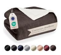 Blumtal Plaid Polaire 230 x 270 - Plaid Certifié Oeko-TEX®, Plaid Polaire Sherpa, Couverture Polaire Haute Qualité, Doux, Chaud, Moelleux, Marron foncé