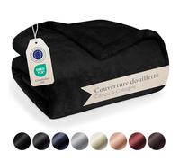 Blumtal Plaid Polaire 230 x 270 - Plaid Noir Certifié Oeko-TEX®, Plaid Polaire Sherpa, Couverture Polaire Haute Qualité, Doux, Chaud, Moelleux, Noir