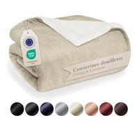 Blumtal Plaid Polaire Sherpa 230 x 270 - Certifié Oeko-TEX®, Couverture Haute Qualité, Doux, Chaud, Moelleux, Beige