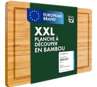 Blumtal - Planche A Decouper Bois Bambou - Planche à Découper Avec Rainure À Jus - Accessoire Cuisine - Grande Taille (43,5x29,5cm)