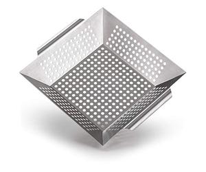 Blumtal Plat Cuisson Barbecue 29,5x 29,5x6 cm (L) 100% en Acier Inoxydable - Accessoire Pour Barbecue Electrique Idéal Pour Légumes Grillés - Convient à Tout Type De Grill - Passe Au Lave-Vaisselle