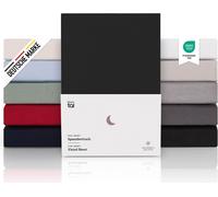 Blumtal Premium Drap-housse 100x200cm Lot de 2 en jersey - Drap OEKO-TEX pour matelas jusqu'à 25cm - Noir