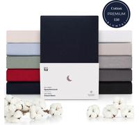 Blumtal Premium Jersey Drap-housse 140x200cm - Surmatelas respirant en Dark Ocean Blue (bleu) pour lits Boxspring