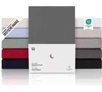 Blumtal Premium Jersey Drap-housse pour lit boxspring 140x200cm en set de 2 - Coton 100% - Anthracite