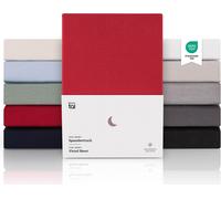 Blumtal® Premium Jersey Topper Drap housse pour lit boxspring 180x200cm - Certifié Oeko-TEX, Drap de lit super doux 100% coton, jusqu'à 10cm de hauteur de topper, rouge