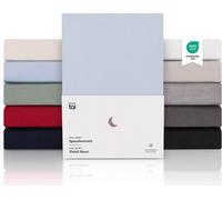 Blumtal® Premium Jersey Topper Drap housse pour lit boxspring 180x200cm - Certifié Oeko-TEX, drap de lit super doux 100% coton, jusqu'à 10cm de hauteur de topper, bleu clair