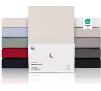 Blumtal® Premium Jersey Topper Drap housse pour lit boxspring 180x200cm - Certifié Oeko-TEX, drap de lit super doux 100% coton, jusqu'à 10cm de hauteur de topper, ivoire